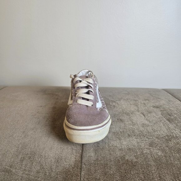 Vans Kids Old Skool Leopard Skater Sneakers Mauve‎ Lilac Purple Suede Size 11.5 - Picture 6 of 8